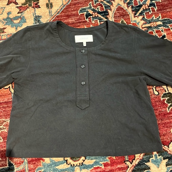 The Great cropped top w button details - Picture 1 of 4